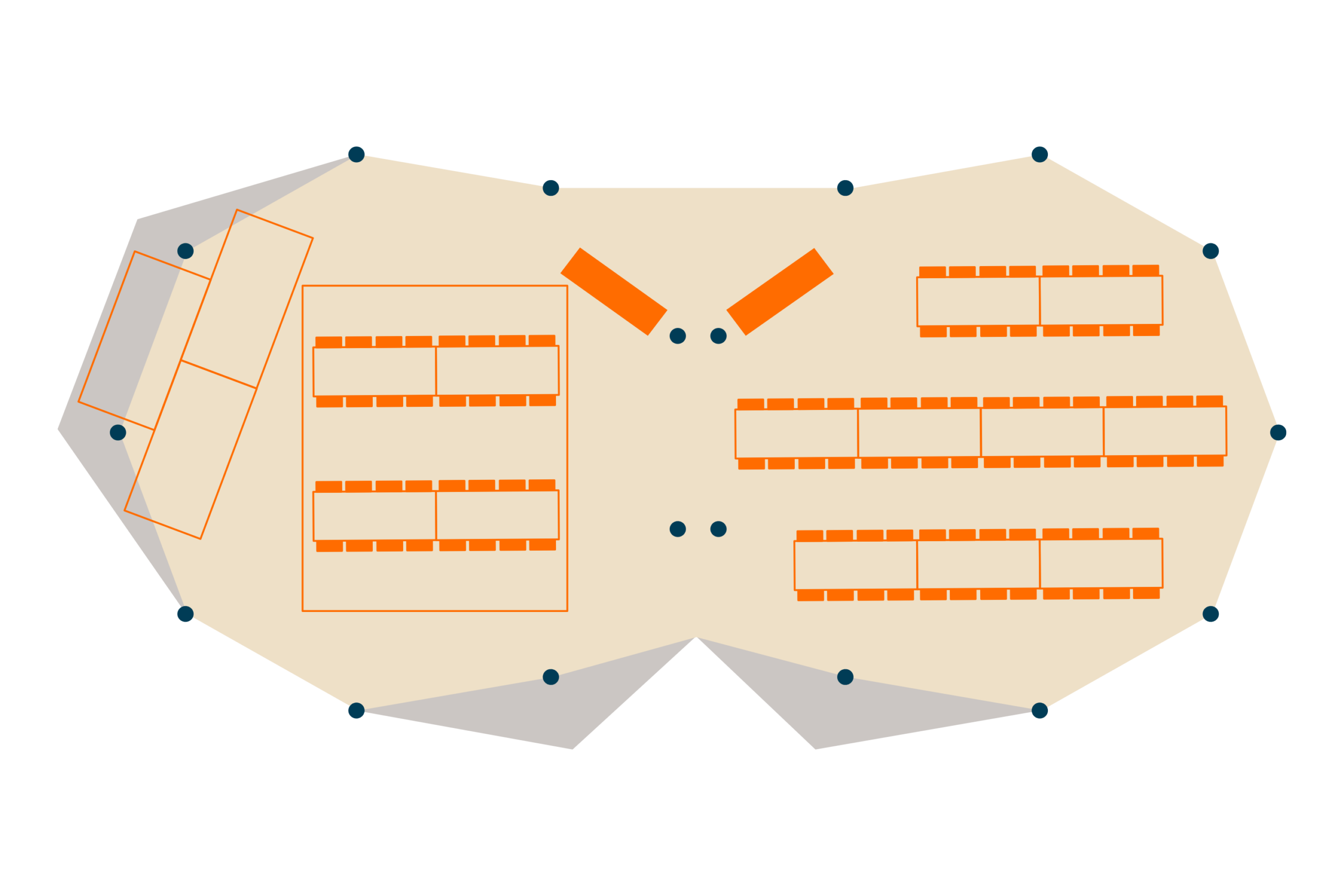 Party tipis floor plan - Buffalo Tipi and Marquee hire - West Country and Cotswolds