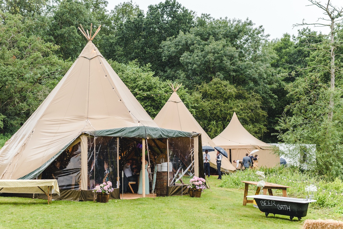 Country style real wedding tipi