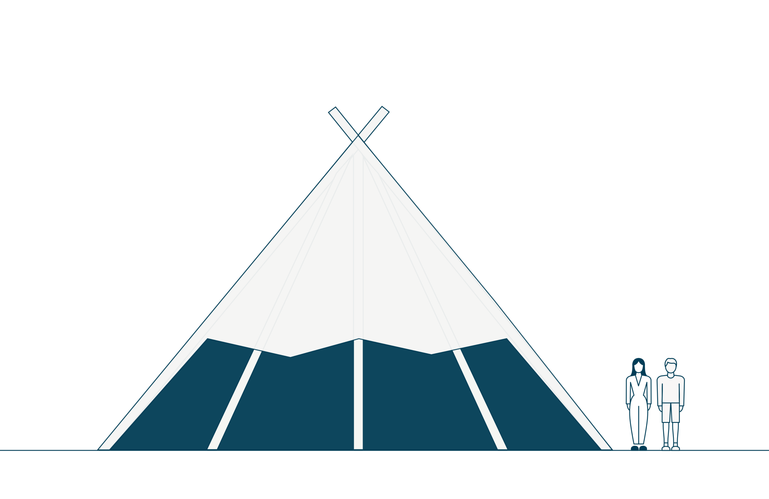 Backstage Tipi open side view diagram