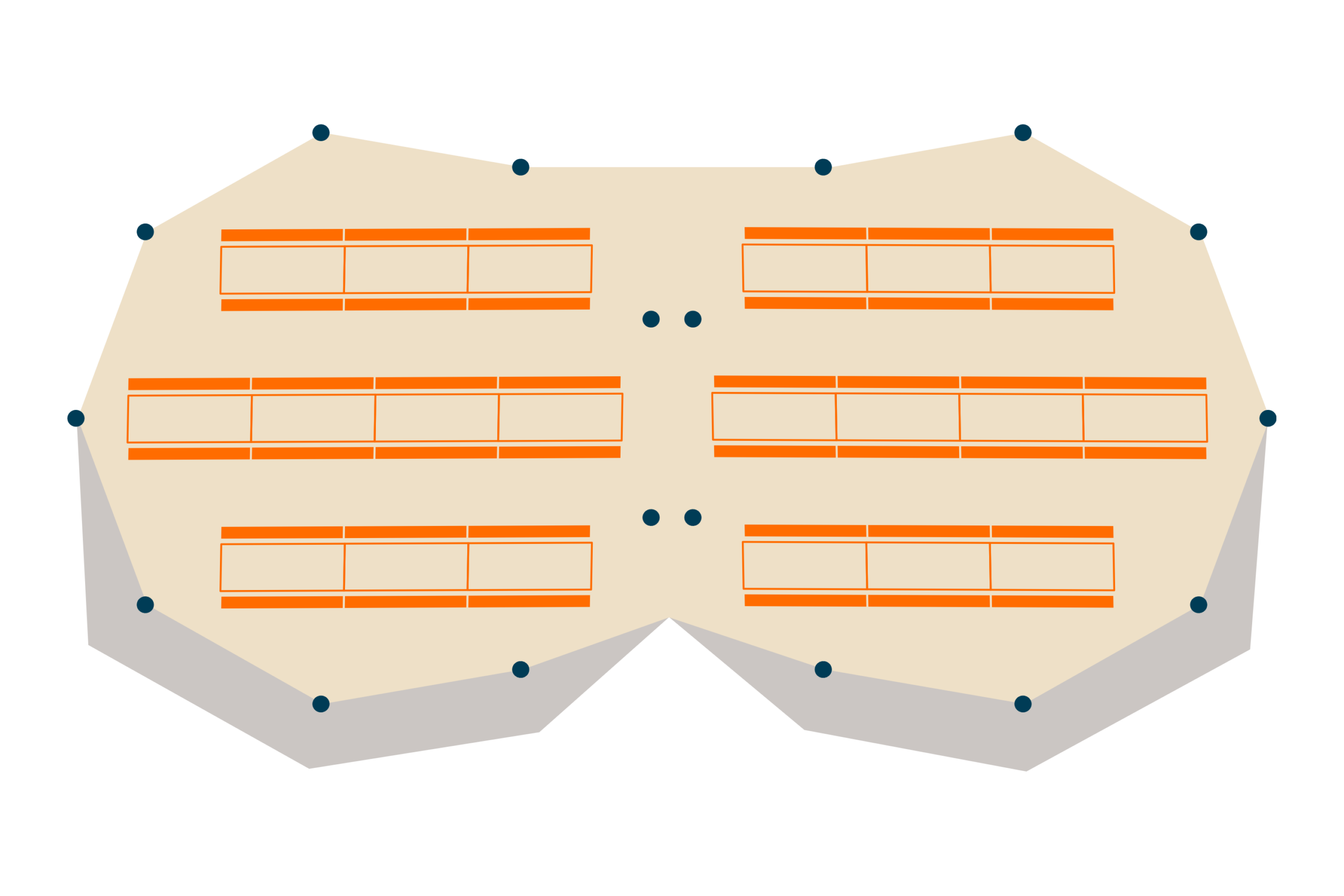 Two Stratus Tipis floor plan - Buffalo Tipi and Marquee hire - West Country and Cotswolds