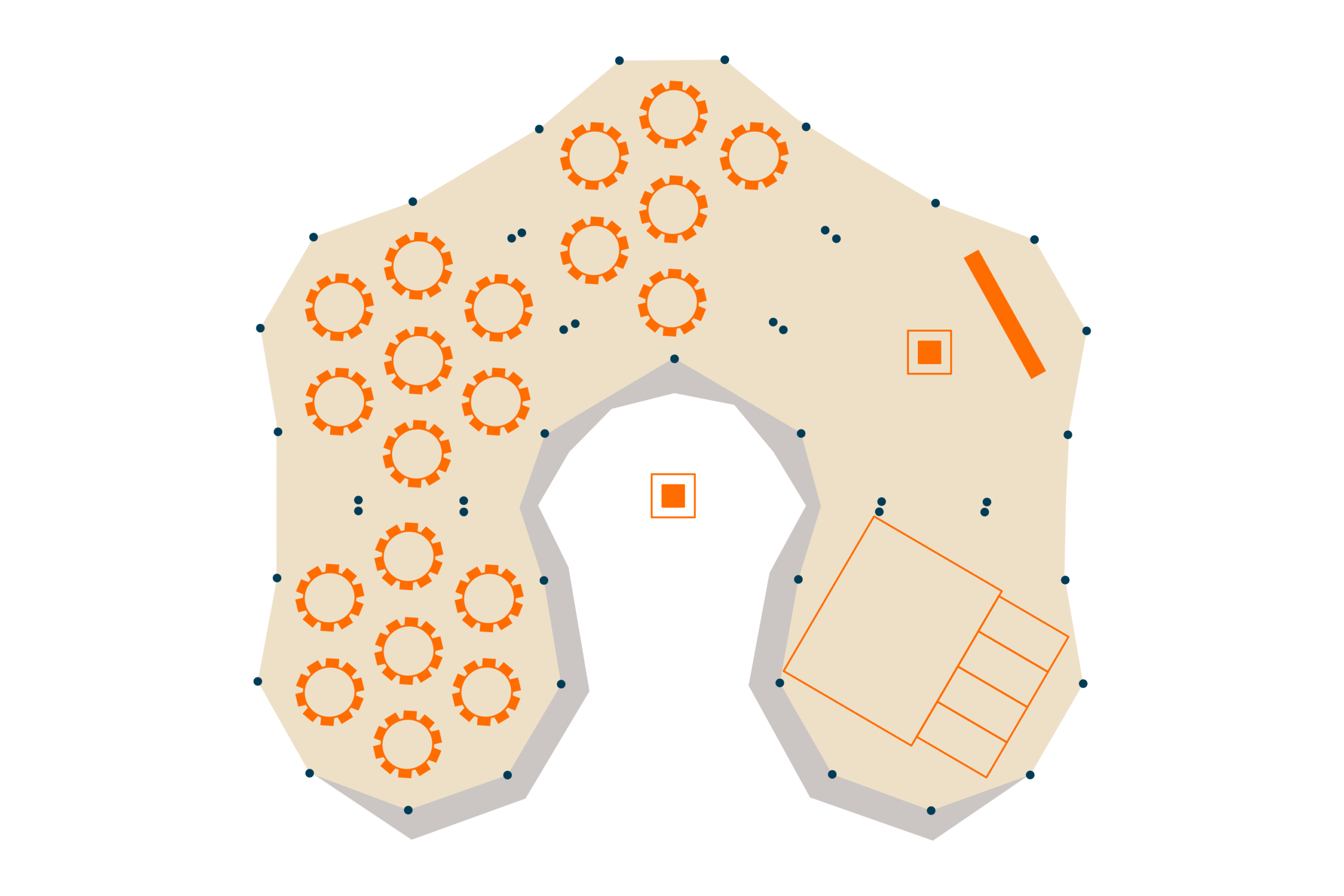 Five Stratus Tipis floor plan - Buffalo Tipi and Marquee hire - West Country and Cotswolds
