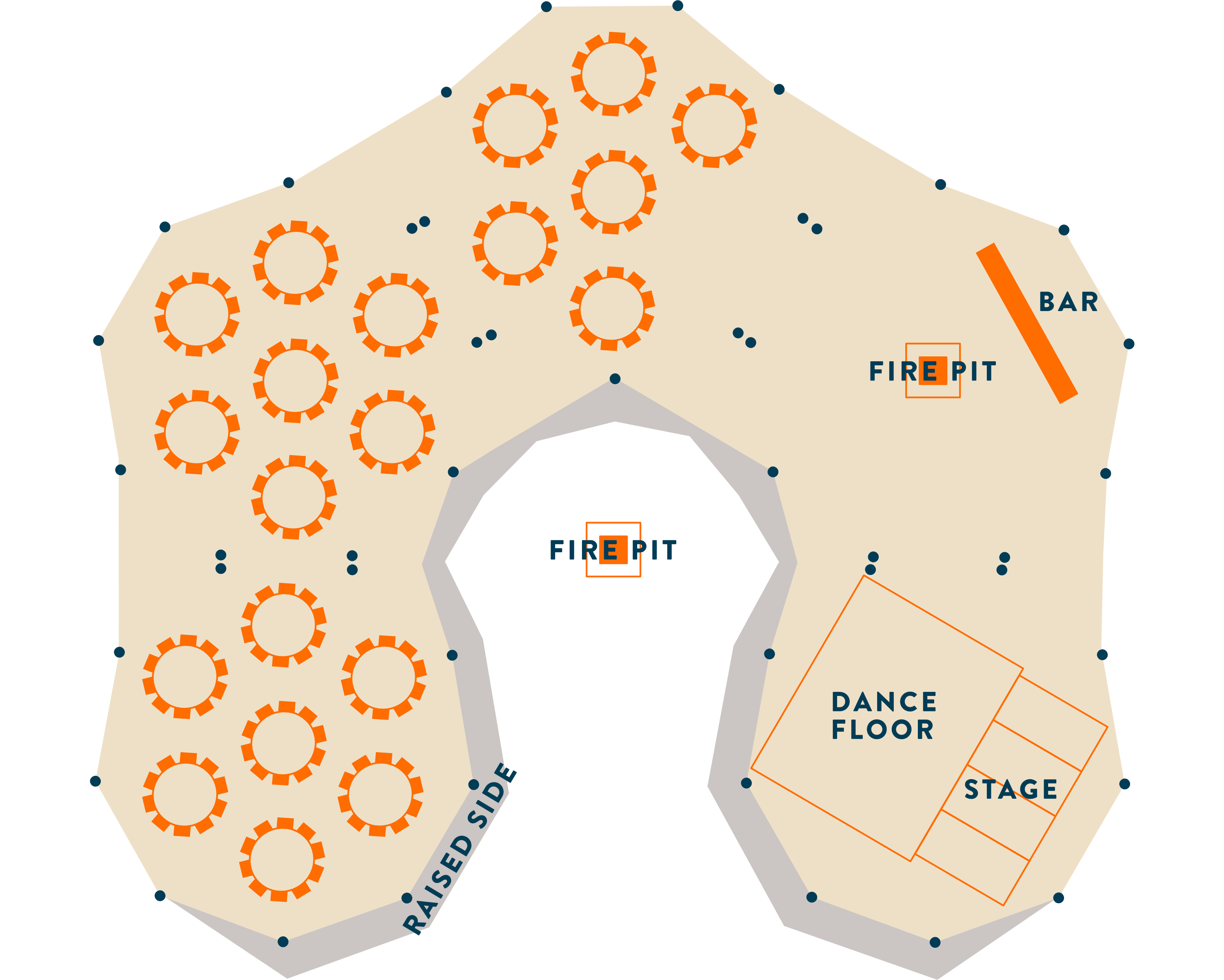 Five Stratus Tipis floor plan - Buffalo Tipi and Marquee hire - West Country and Cotswolds