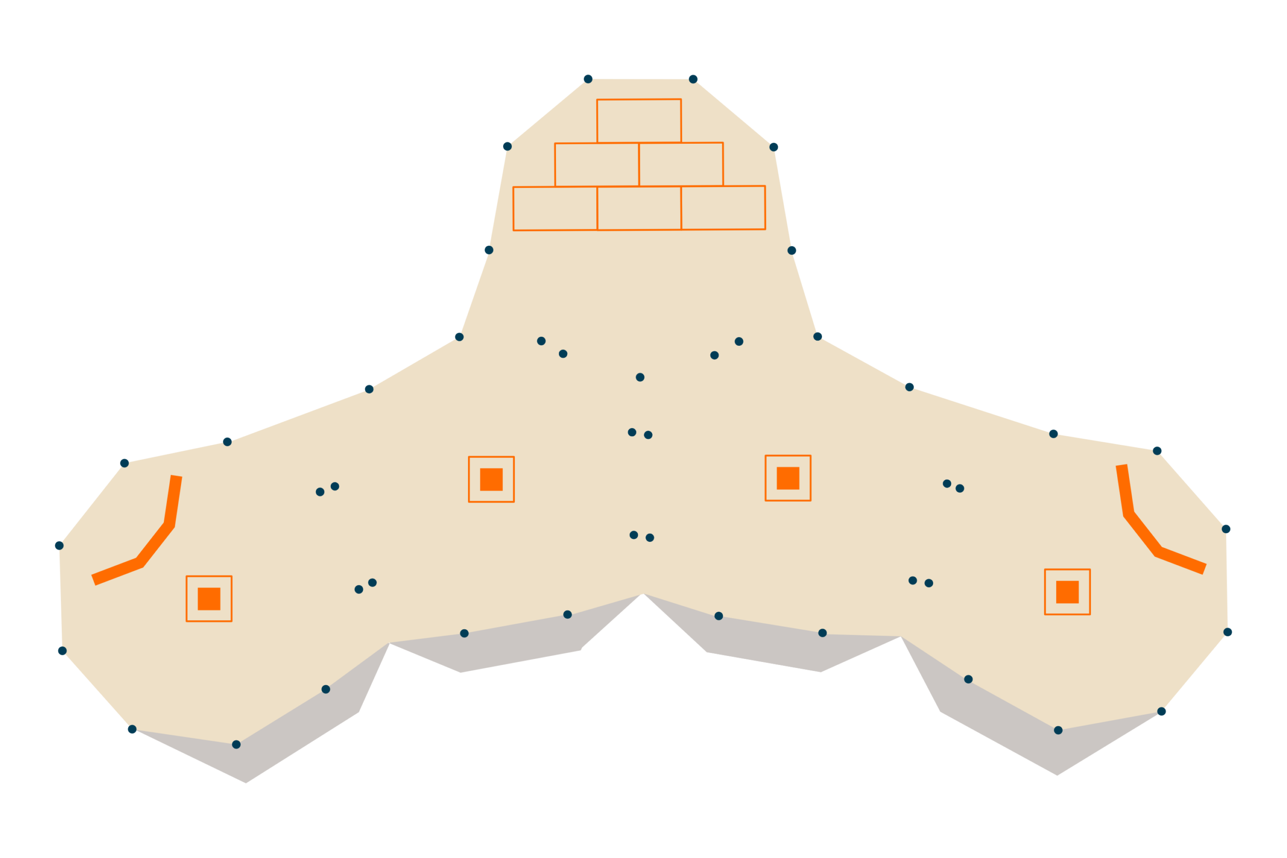 Five tipis floor plan - Buffalo Tipi and Marquee hire - West Country and Cotswolds