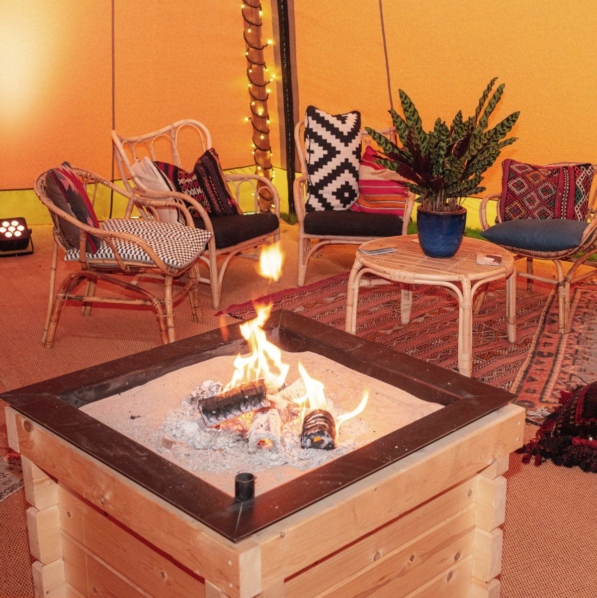 Small tipi fire pit