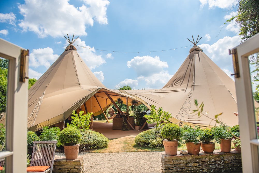 Two Tipis for Reception Drinks
