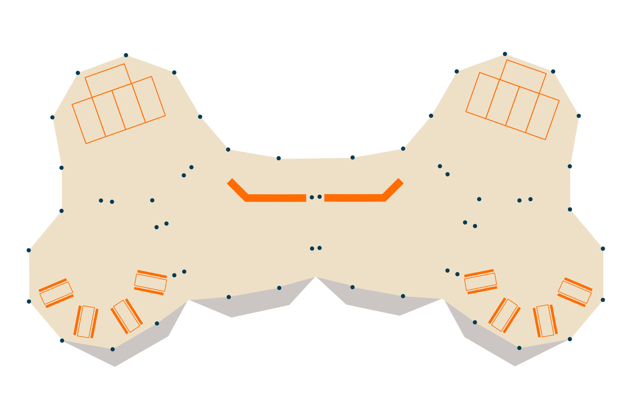 Six tipi floor plan - Buffalo Tipi and Marquee hire - West Country and Cotswolds