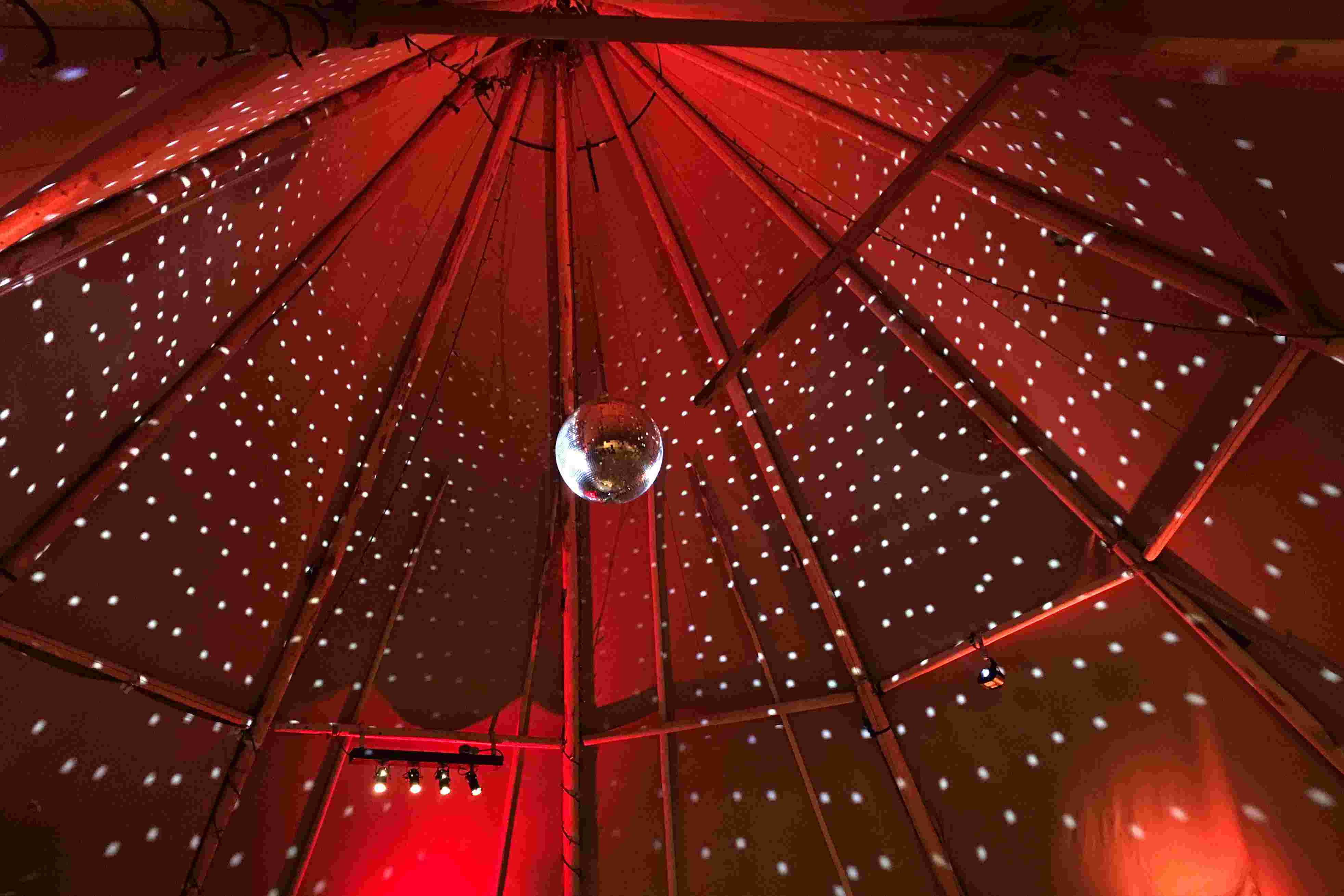 Disco ball effect in a tipi