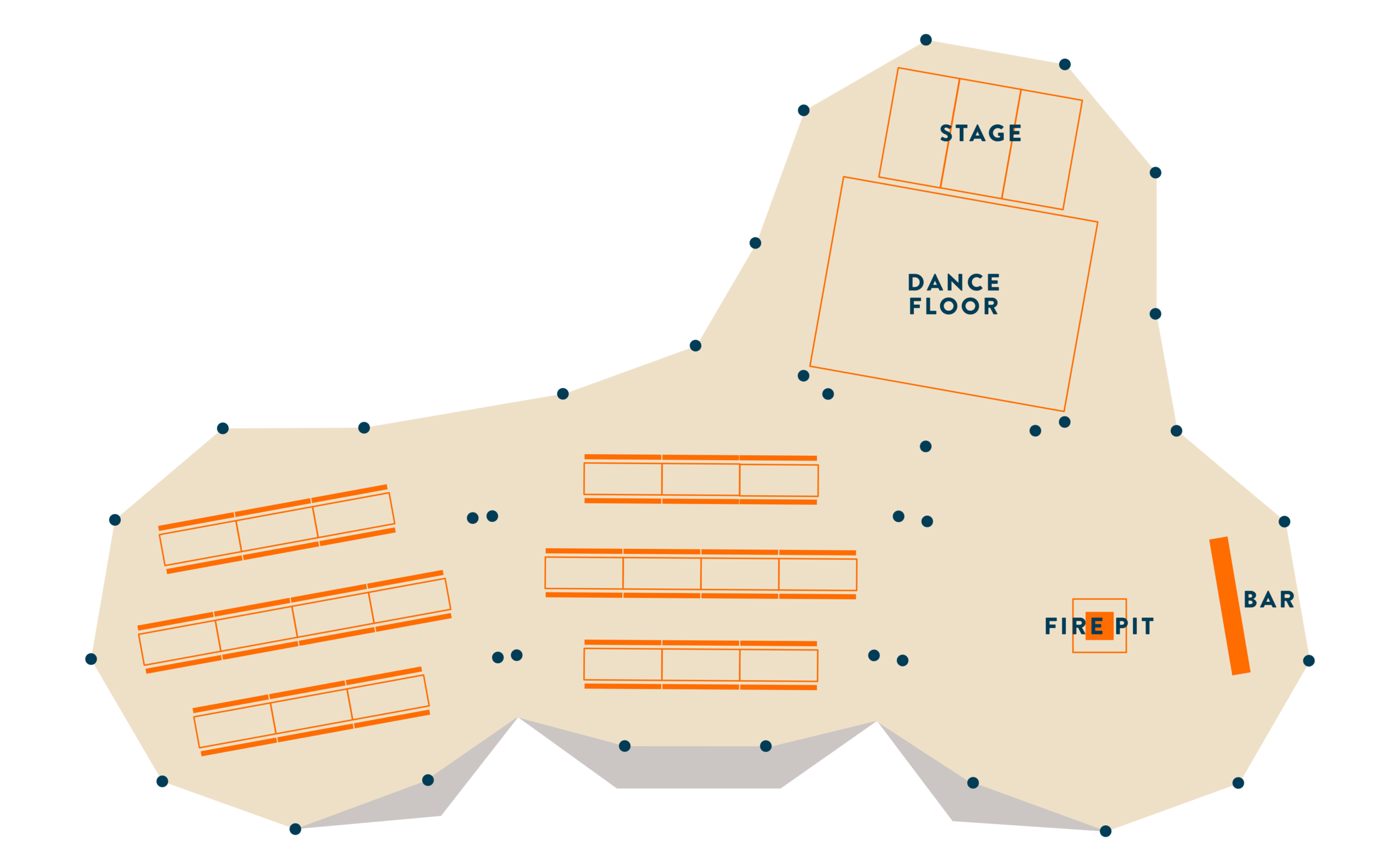 Four tipi package floor plan - Buffalo Tipi and Marquee hire - West Country and Cotswolds