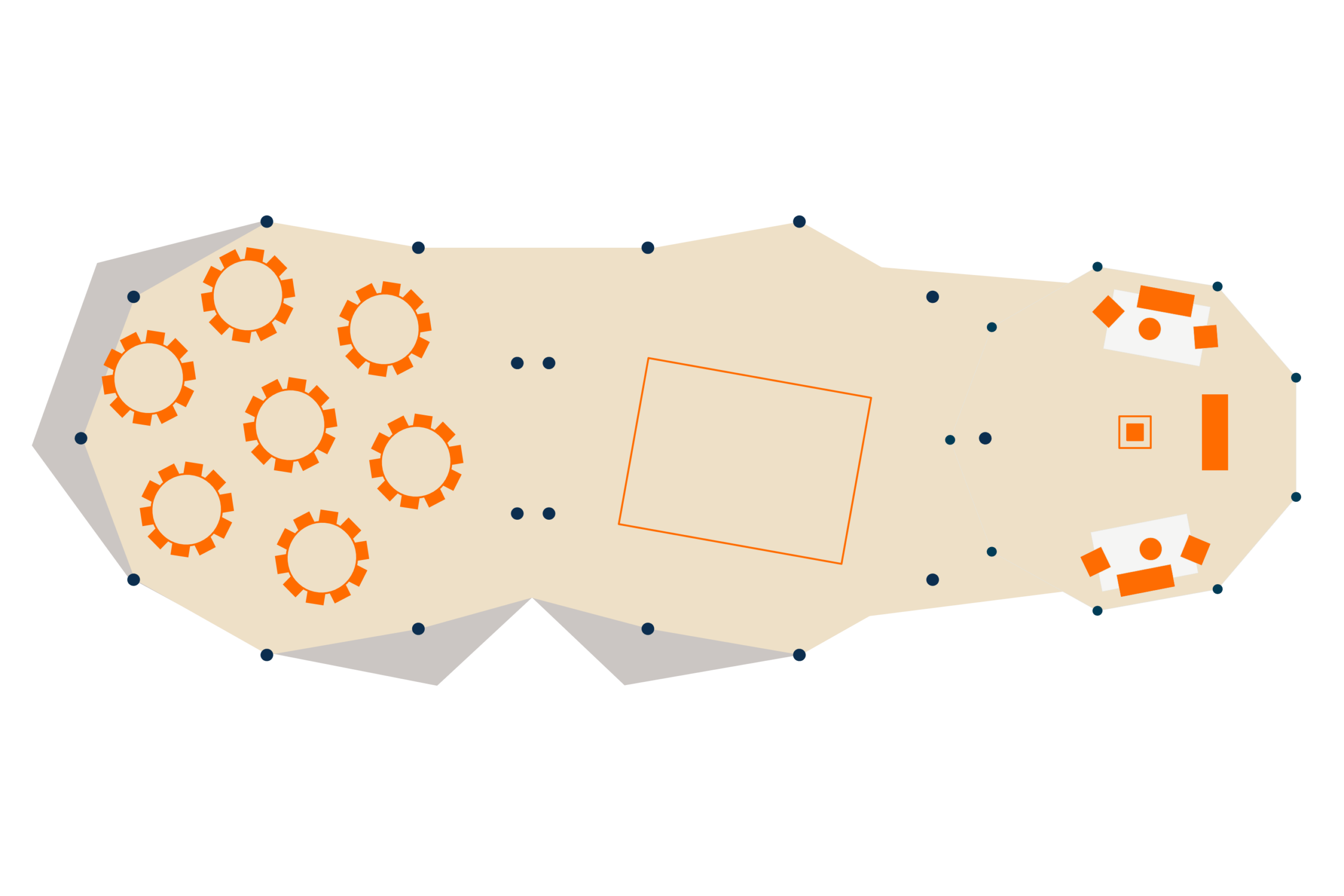 Three tipi floor plan - Buffalo Tipi and Marquee hire - West Country and Cotswolds