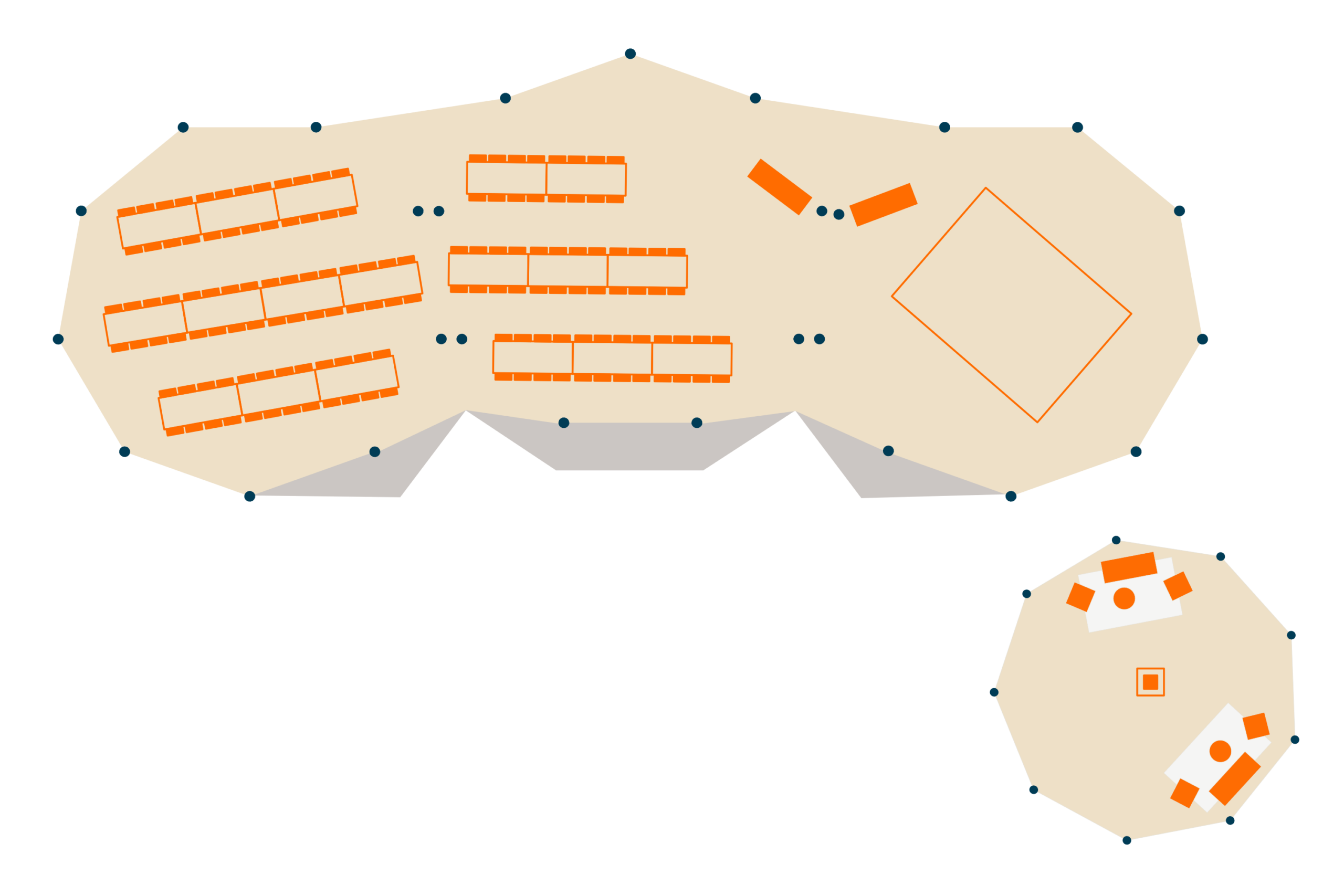 Wedding tipi packages floor plan - Buffalo Tipi and Marquee hire - West Country and Cotswolds