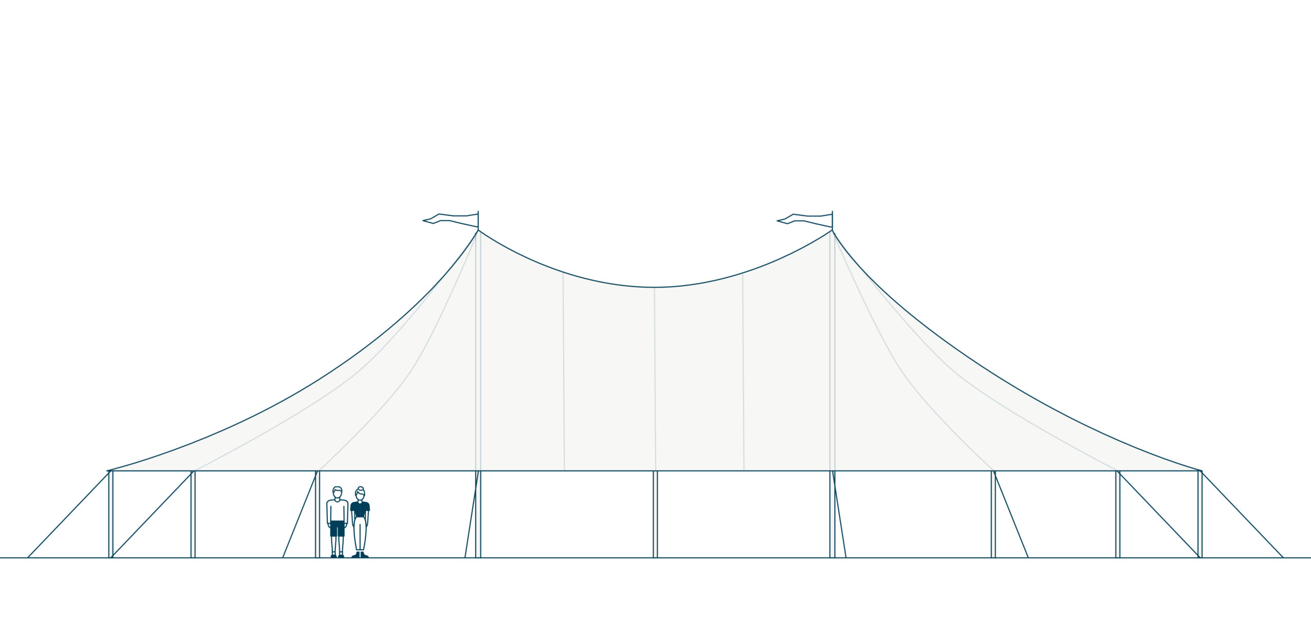 Farleigh Sailcloth Marquee side view - Buffalo Tipi and Marquee hire - West Country and Cotswolds