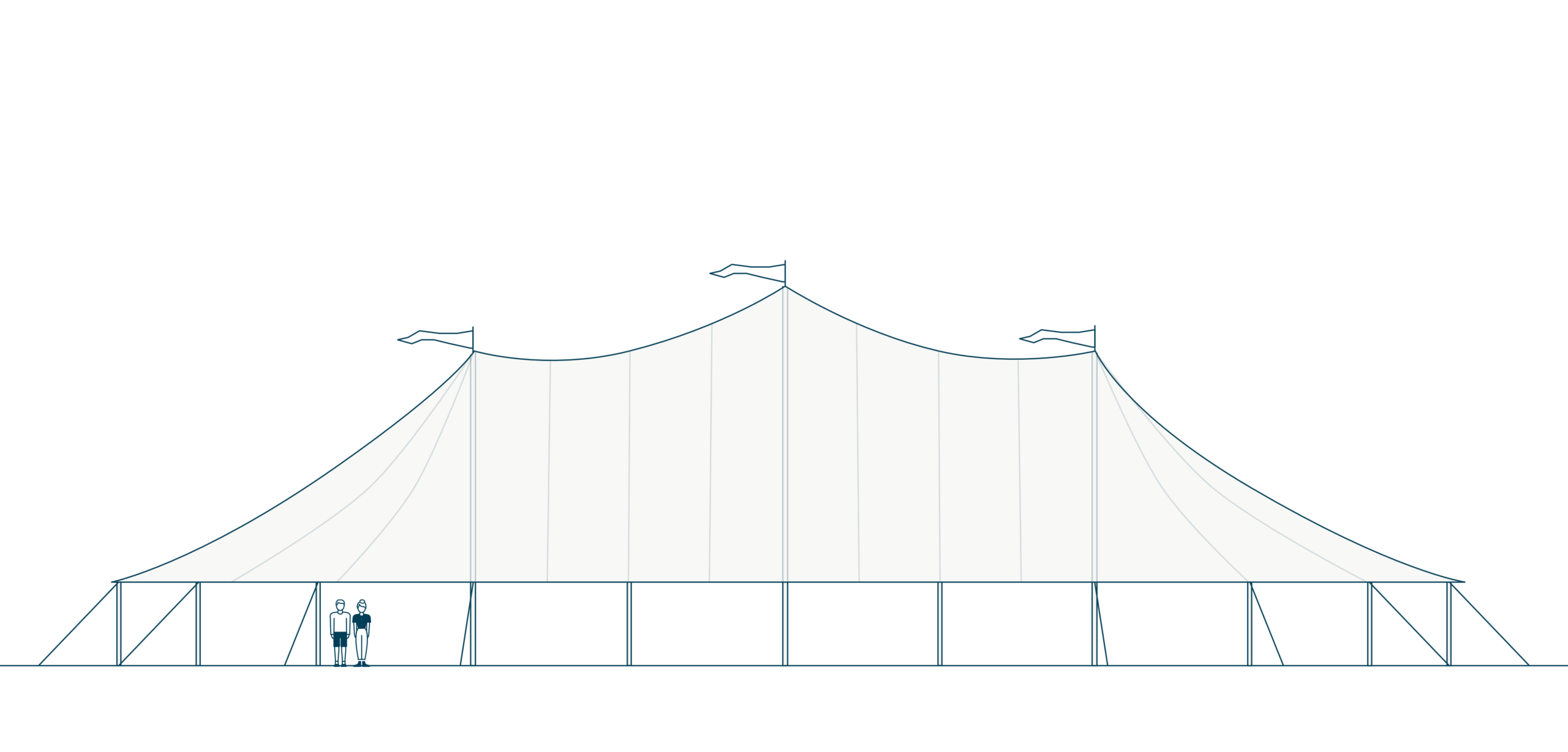 Sailcloth Marquee 14x26m - Buffalo Tipi and Marquee hire - West Country and Cotswolds