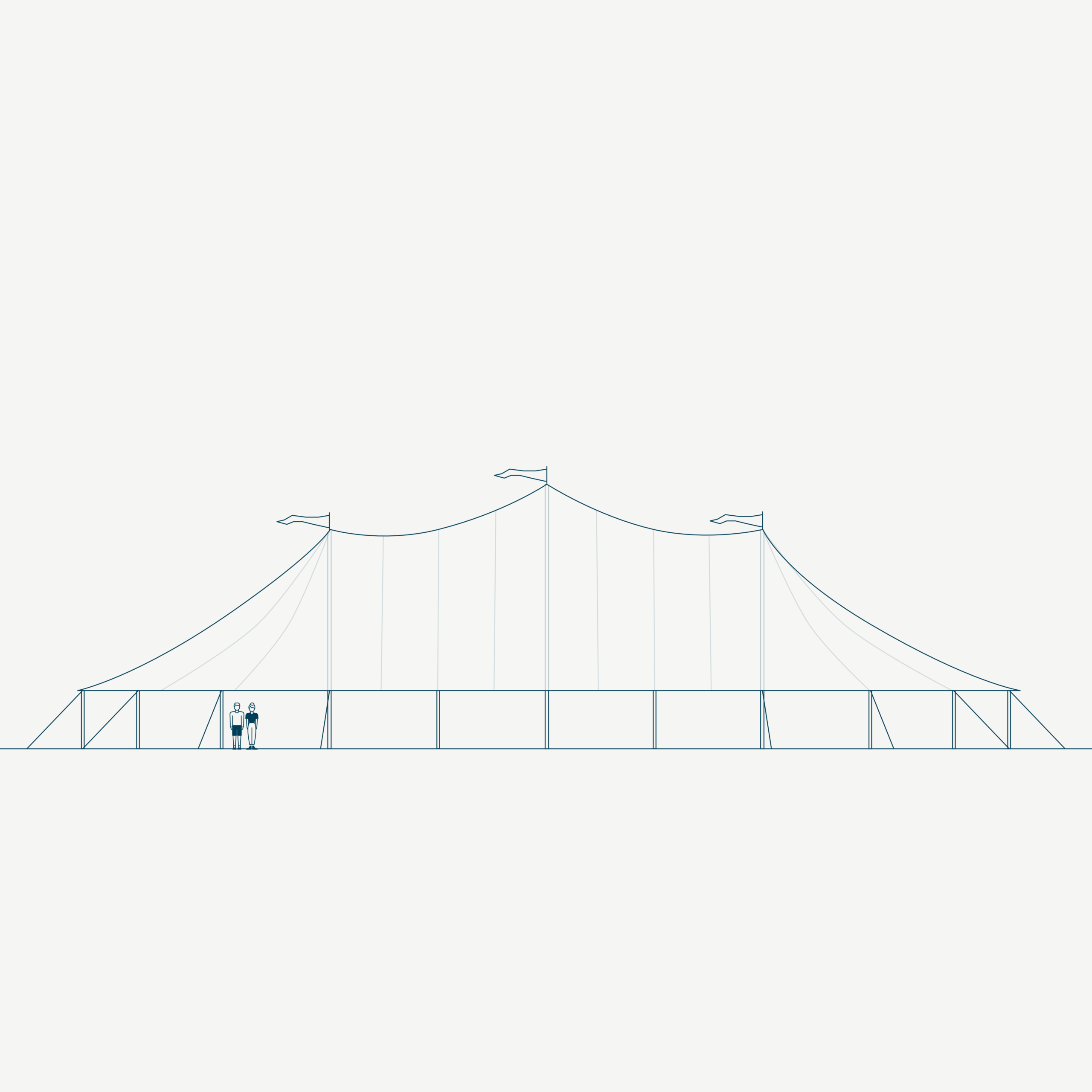 Sailcloth Marquee 14x27m side view diagram - Buffalo Tipi and Marquee hire - West Country and Cotswolds