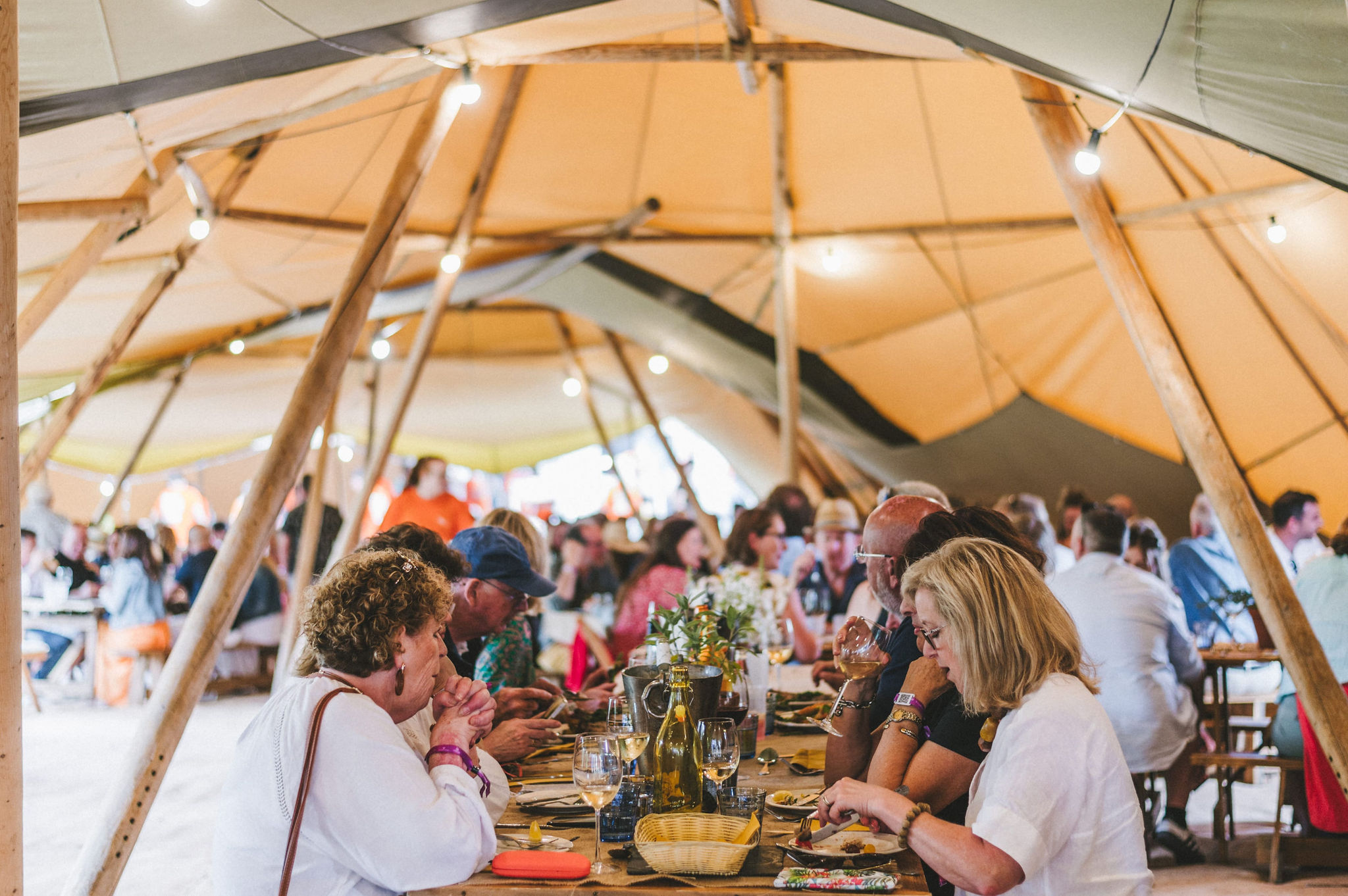 Tipi interior at Smoked & Uncut Festival - Buffalo Tipi and Marquee hire - West Country and Cotswolds