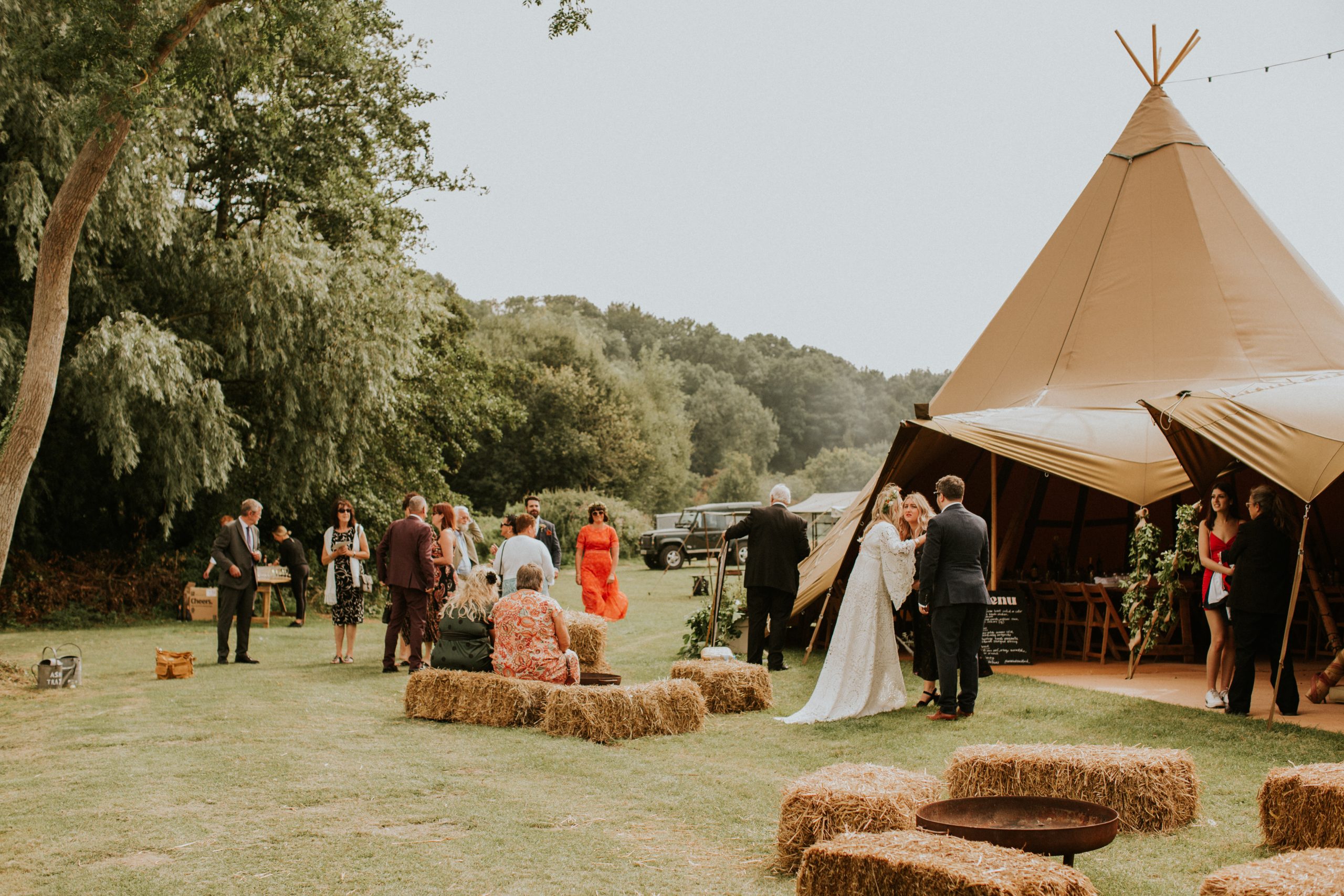 wedding tipis and guests - Buffalo Tipi and Marquee hire - West Country and Cotswolds
