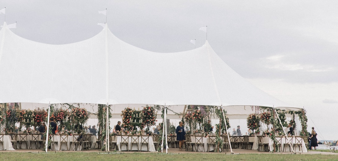 Sailcloth tent with wedding furniture and accessories - Buffalo Tipi and Marquee hire - West Country and Cotswolds