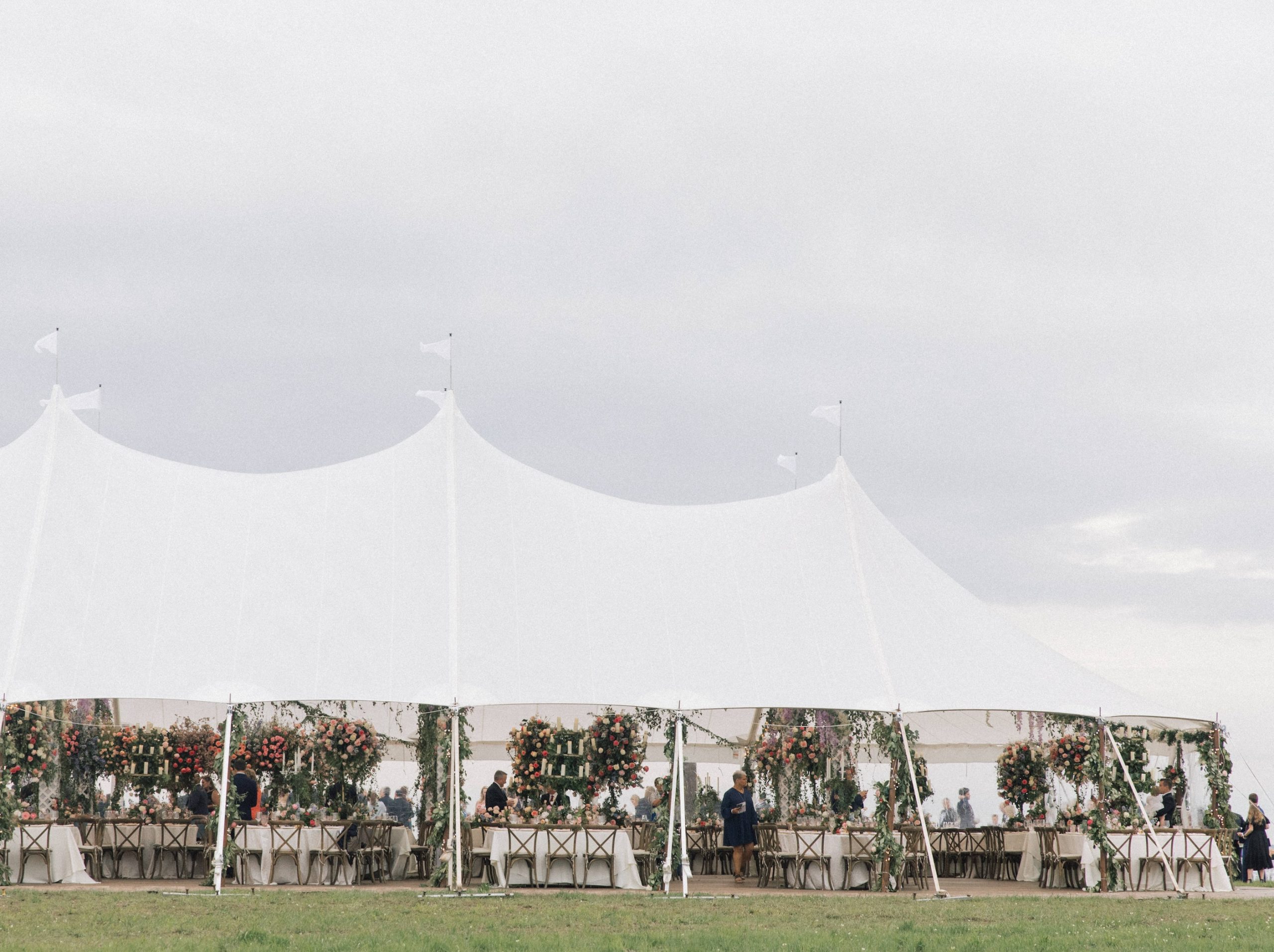Sailcloth tent with wedding furniture and accessories - Buffalo Tipi and Marquee hire - West Country and Cotswolds