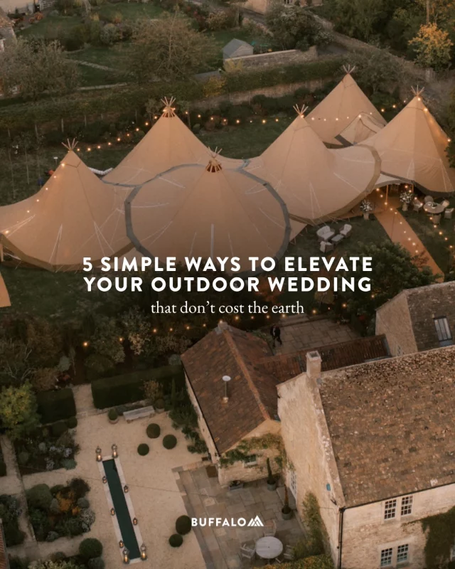 Elevating your wedding doesn’t have to cost you the earth ✨

You don’t need to spend more to make your wedding feel special. Sometimes, it’s just about knowing where to focus. Here are 5 simple ways to make your marquee wedding feel extra special without spending a fortune.

1️⃣ Don’t only focus on the inside. A few pieces of lounge furniture (hired or borrowed from home) and plants pots or greenery can make a huge difference. You want the space immediately outside your marquee to feel just as considered as the inside 

2️⃣ Think of a good restaurant. Small, high-quality speakers spread your chosen playlist evenly throughout the marquee, creating a great atmosphere without deafening guests closest to the speakers.

3️⃣ Don’t let your beautifully lit marquee open onto a pitch-black field. Festoon lighting creates inviting outdoor spaces and a couple of uplighters illuminating large trees can create an incredible backdrop for very little expense.

4️⃣ Don’t only focus on the tables….look up. Our simple rope and pulley systems let you hang lanterns, foraged greenery or floral installations above your guests. A relatively inexpensive way to make a huge impact.

5️⃣ Nobody wants to dance in a brightly lit marquee. Nominate someone to switch off the overhead lights when the party starts. Keep the bar lit, add some low-level lighting and let the DJ’s lights do the rest.